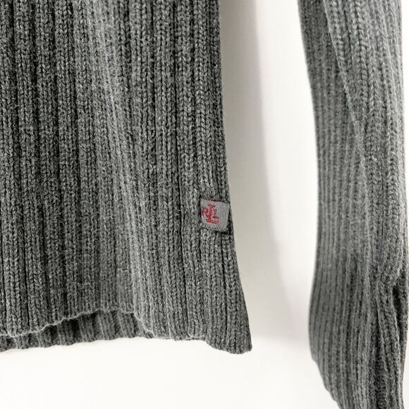 Lauren Ralph Lauren Dark Gray Ribbed Knit Sweater Size M - Picture 5 of 6